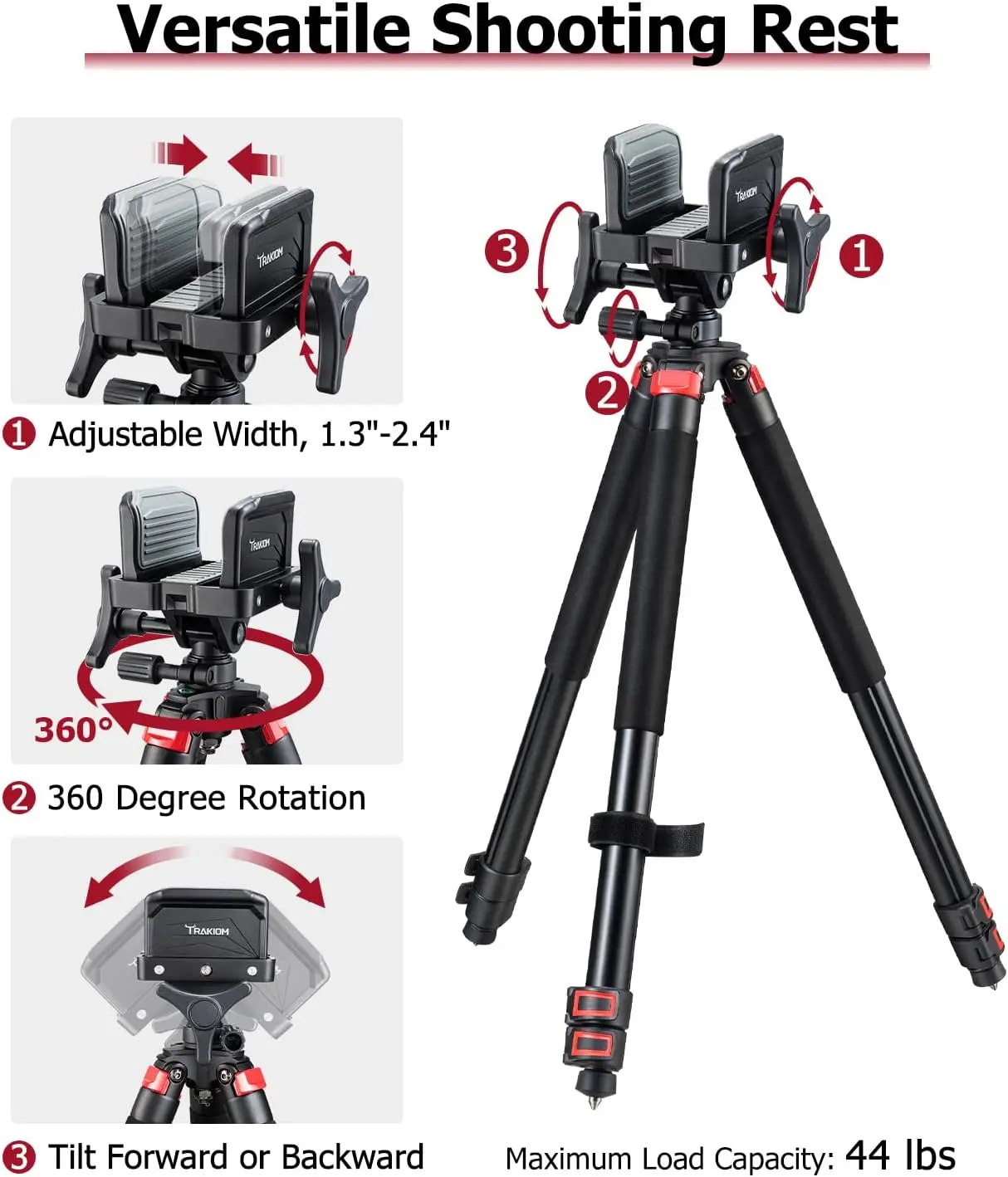 Outdoor Hunting Tv - Tripé Leve de Fibra de Carbono