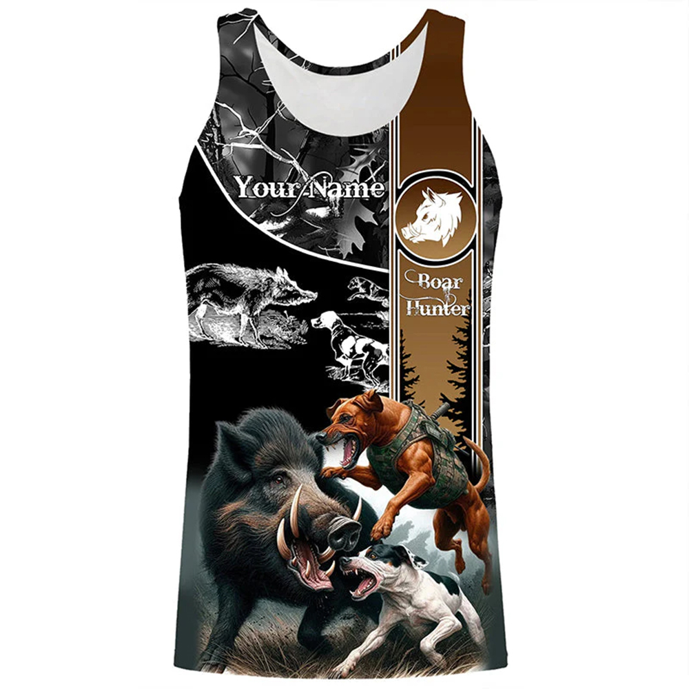 Camiseta regata personalizada  - Outdoor Hunting Dog Names avaliação e preço